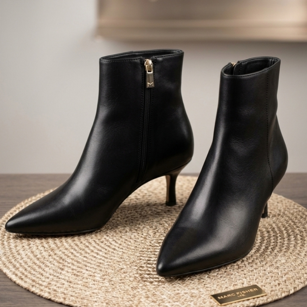 LOIRET Handmade Women's Ankle Boots – Black Leather – Size 35.5 (35 1/2)